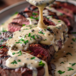 Pan-Seared New York Strip Steak with Gorgonzola Cream Sauce