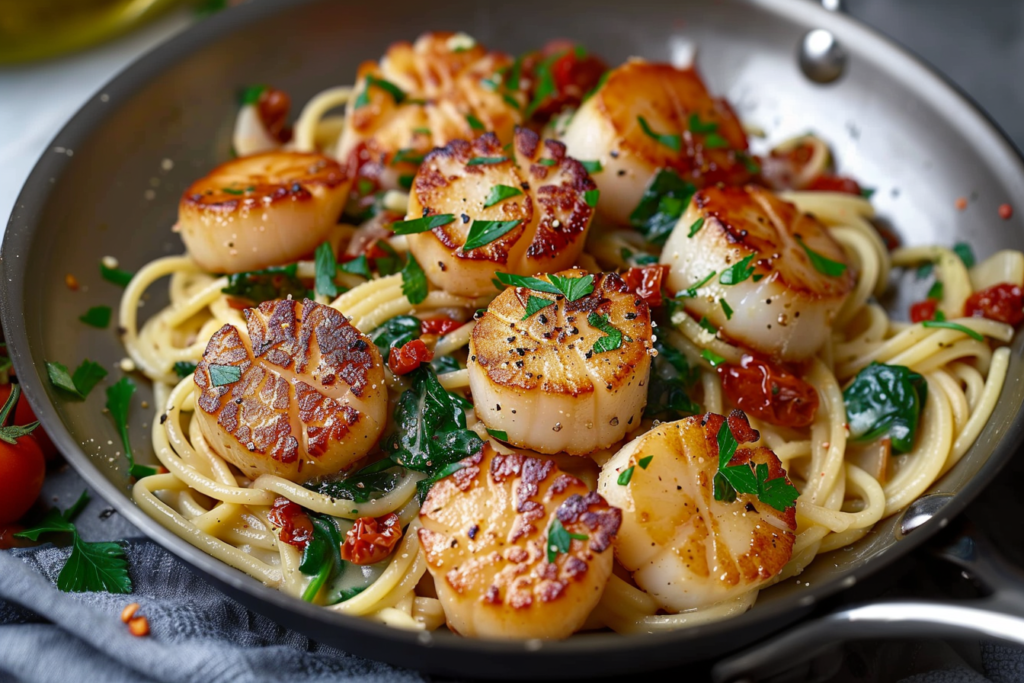 Elevate Your Dinner with Scallop and Spinach Spaghetti – MiaRecipes