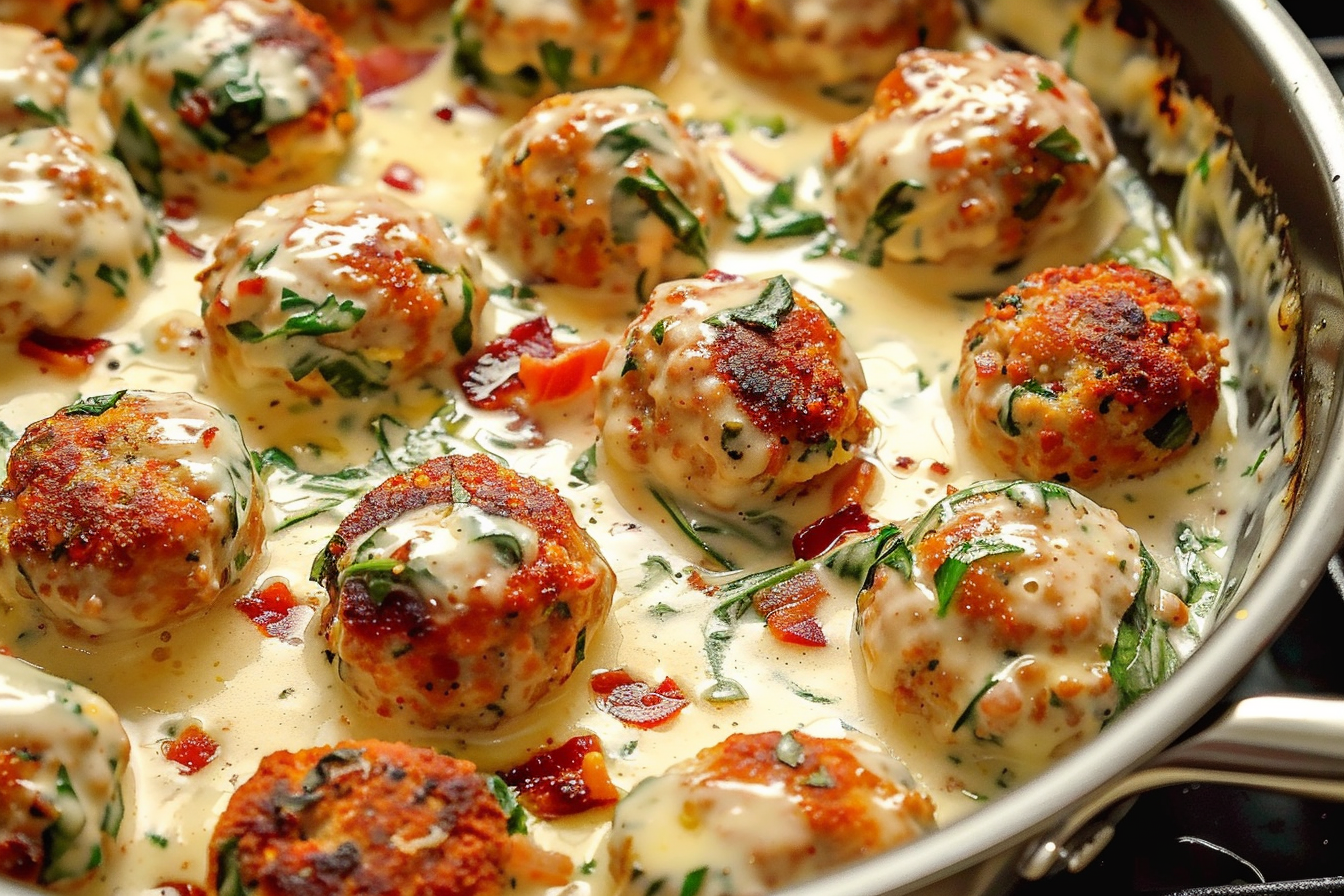 Chicken Ricotta Meatballs with Creamy Sauce